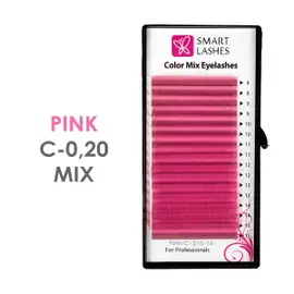Ciglia rosa - C - 0,20 mm x 8 - 15 mm - 16 linee | Smart Lashes