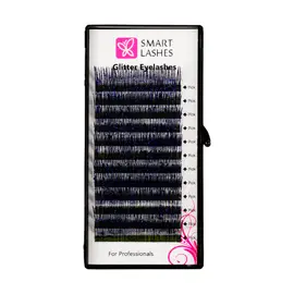 Glitter szempillák - Kék - C - 0,20 mm x 14 mm | Smart Lashes
