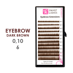 Dark-brown false eyebrows - 0,10 mm x 06 mm - 12 lines 