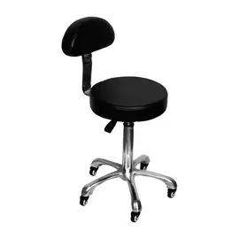 Cosmetic stool with backrest - black