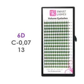 Volume Wimpers 6D - C - 0,07 mm x 13 mm - 16 lijnen | Smart Lashes