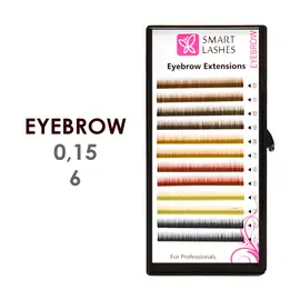 Farbiger MIX - Augenbrauen - 0,15 mm x 06 mm - 12 Reihen | Smart Lashes