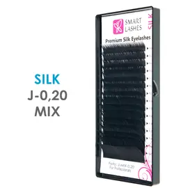Mătase - J - 0,20 mm x 8-15 mm MIX - gene de 16 linii | Smart Lashes