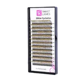 Ресницы c блёстками золотые - C - 0,20 мм x 14 мм - 12 линий | Smart Lashes