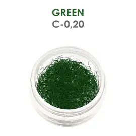 Rzęsy zielone - 1g - C - 0.20 mm