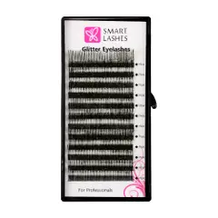 Glitter eyelashes - Green - C - 0.20 mm x 14 mm