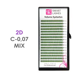Express Volumenwimpern 2D - C - 0,07 mm x MIX 8-15 mm - 16 Reihen | Smart Lashes