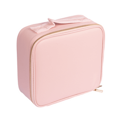 Koženkový kosmetický kufřík - světle růžový