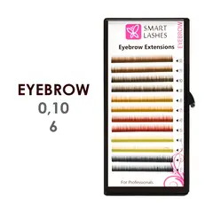 Colour MIX false eyebrows - 0,10 mm x 06 mm - 12 lines