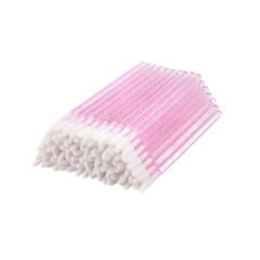 Disposable application brush - angled - pink glitter