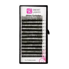 Ресницы c блёстками зелёные - C - 0,20 мм x 14 мм - 12 линий | Smart Lashes