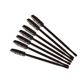 100PCS Silicone Mascara Wand Brush,Eyebrow Spoolie Brush Disposable Eyelash  Brush Wands for Eyelash Extensions (Transparent Black)