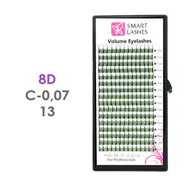 Volymfransar 8D - C - 0,07 mm x 13 mm - 16 linjer | Smart Lashes